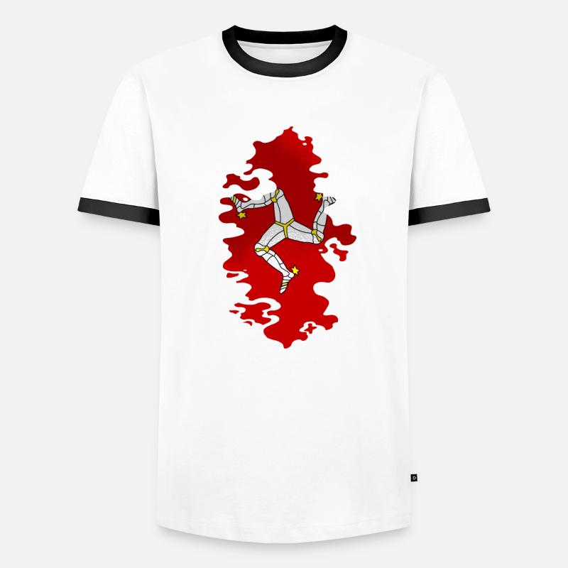 Drapeau de l’île de Man Drapeau de l’île de Man T-shirt contrasté Homme