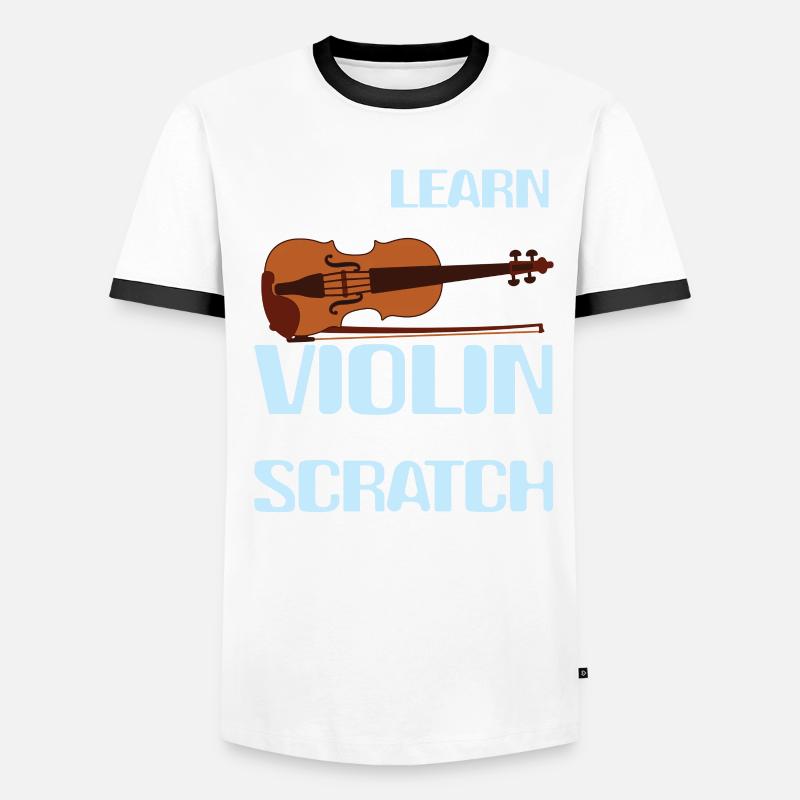 Learn The Violin Is From Scratch Männer Kontrast-T-Shirt