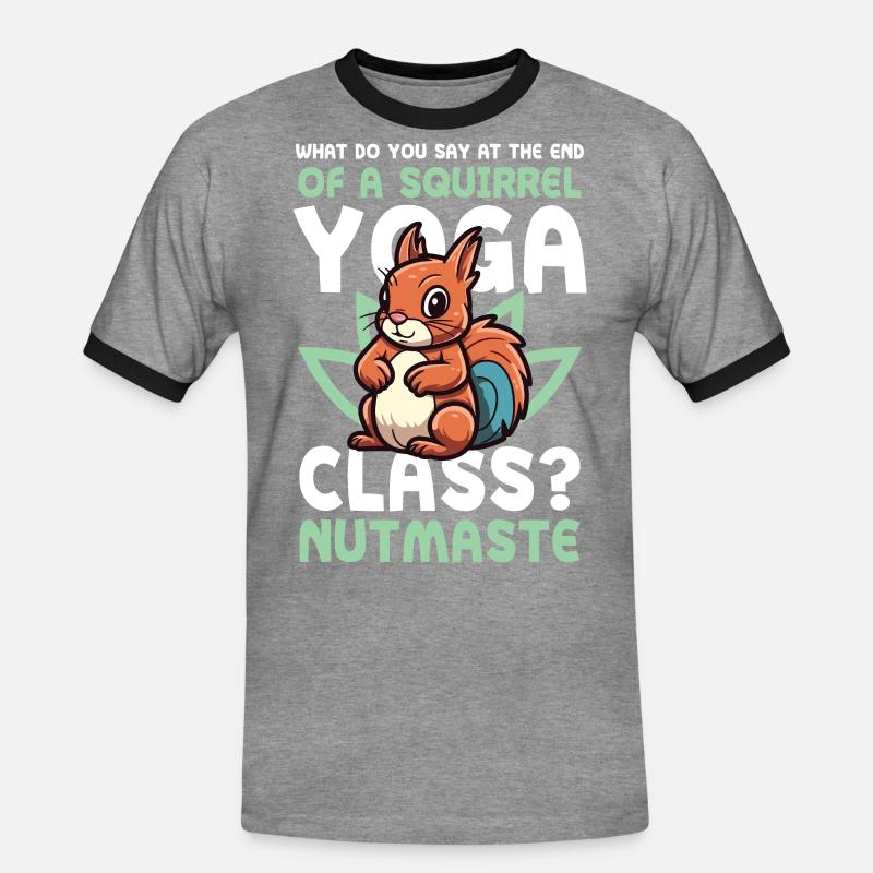 Squirrel Yoga Class Nutmaste Eichhörnchen - Männer Kontrast-T-Shirt - Grau meliert/Schwarz