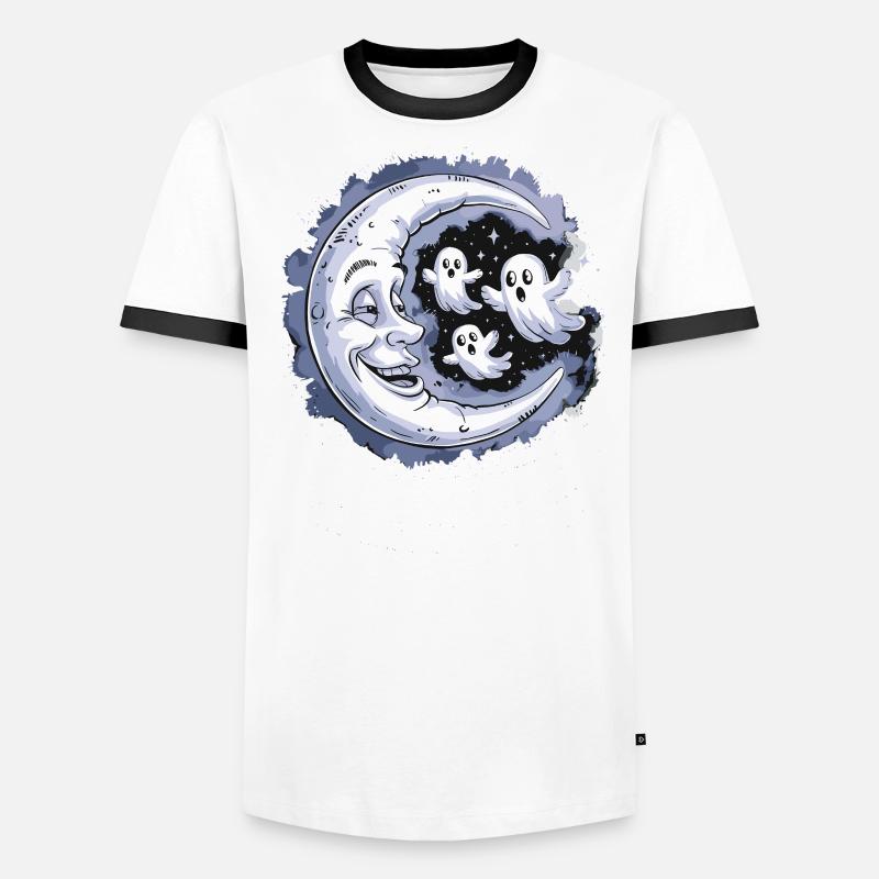 Moonlight Chaos Ghosts Ready for Haunting Men's Ringer Shirt