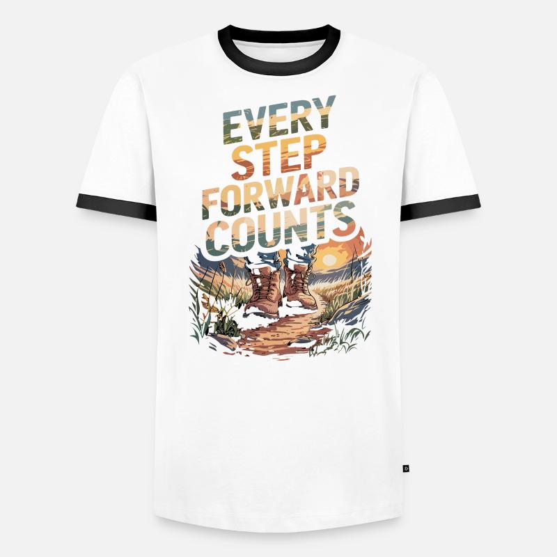 Every step forward counts Nature Hiking Men's Ringer Shirt