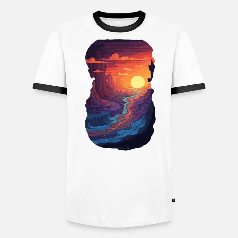 Coucher de soleil dans le canyon - Aventure dans le T-shirt contrasté Homme