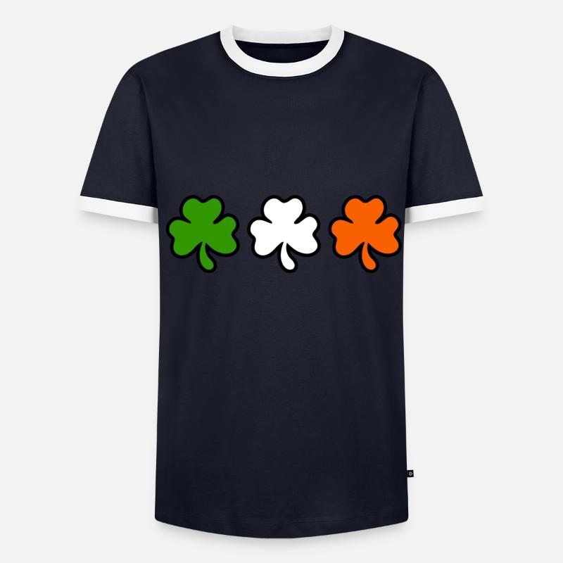 Cloverleaf Irlande Drapeau T-shirt contrasté Homme