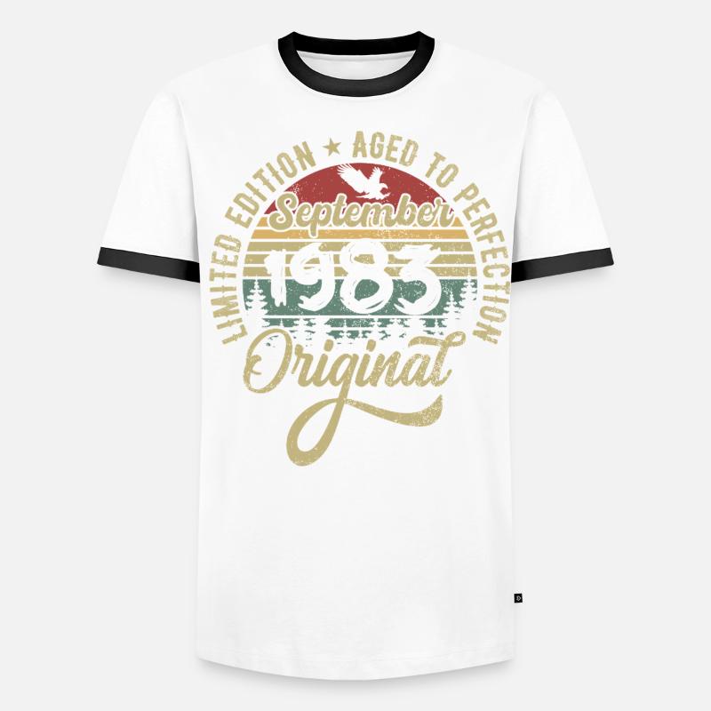 42e anniversaire Septembre 1983 - 42 ans T-shirt contrasté Homme