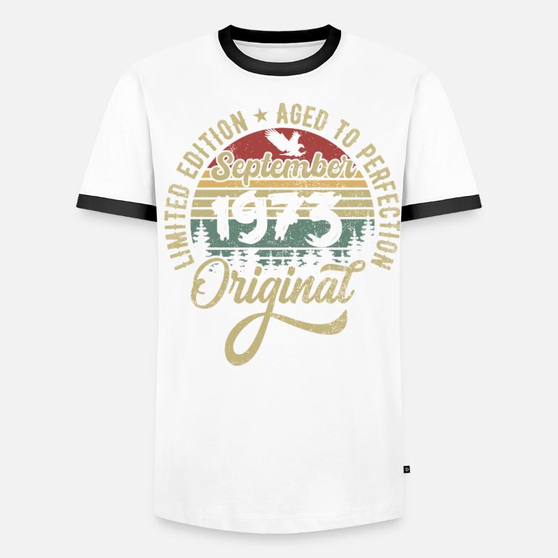 52e anniversaire Septembre 1973 - 52 ans T-shirt contrasté Homme