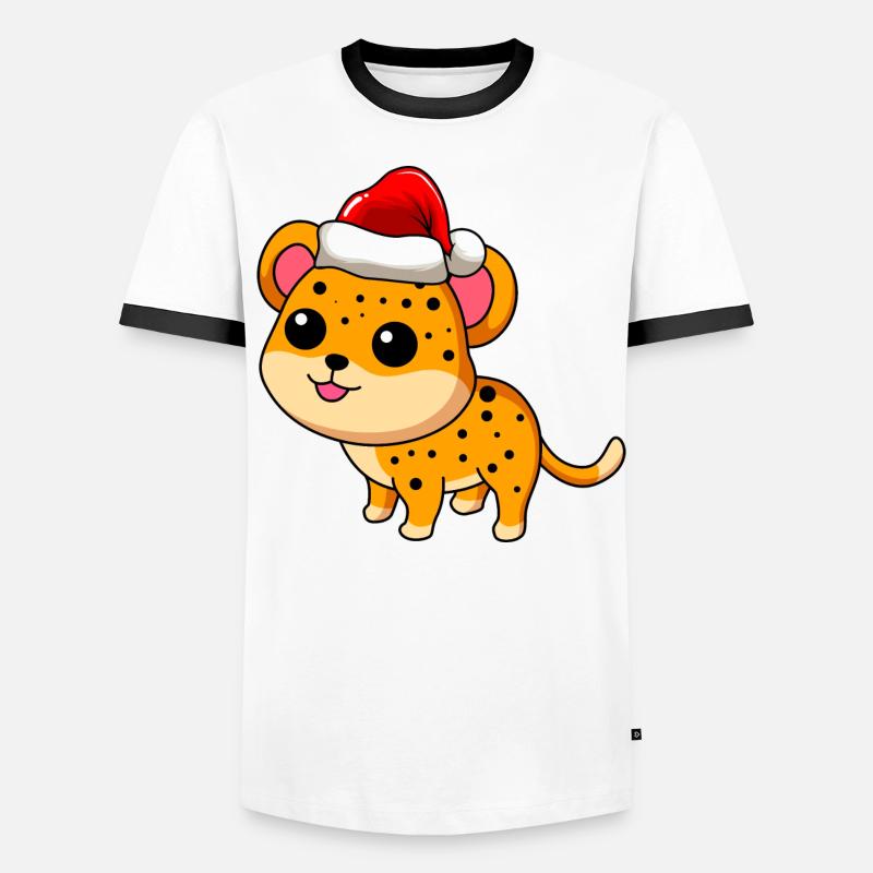 Léopard Comic Christmas T-shirt contrasté Homme