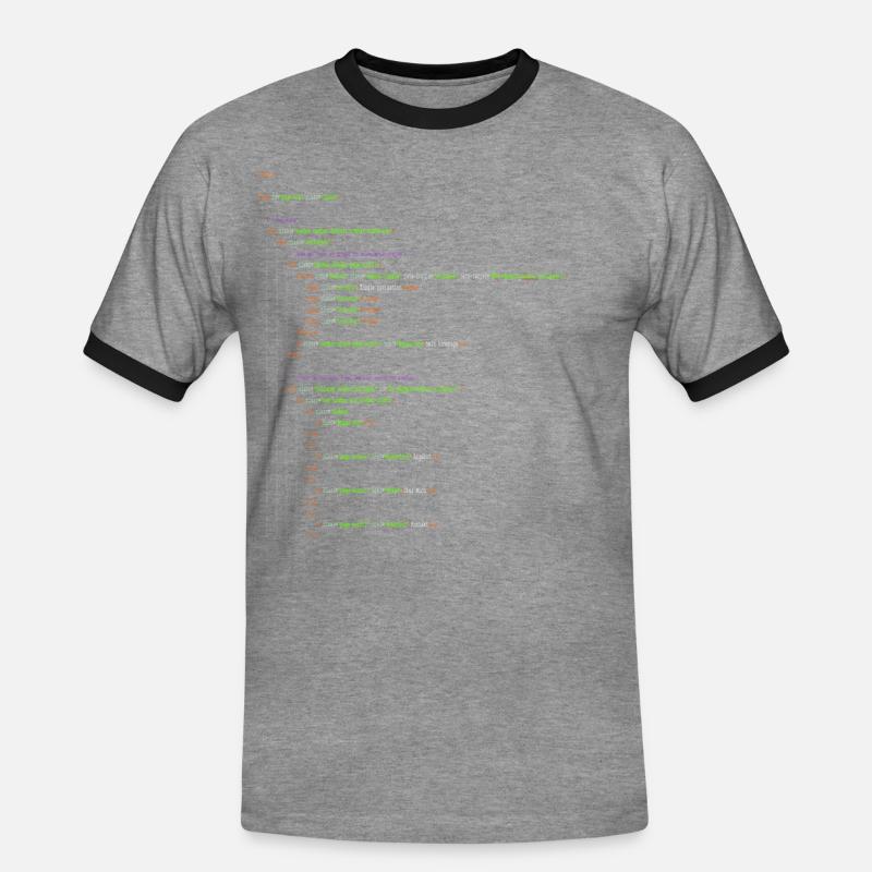 Programming Html. Homepage Nerd Shirt - Men's Ringer Shirt - heather grey/black