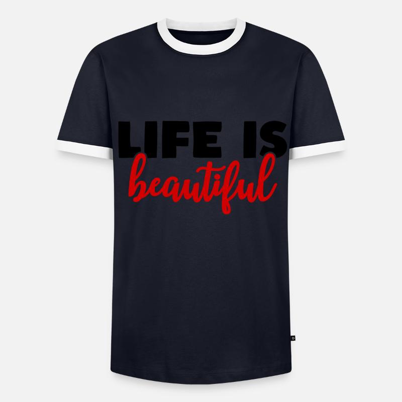 la vie est belle T-shirt contrasté Homme