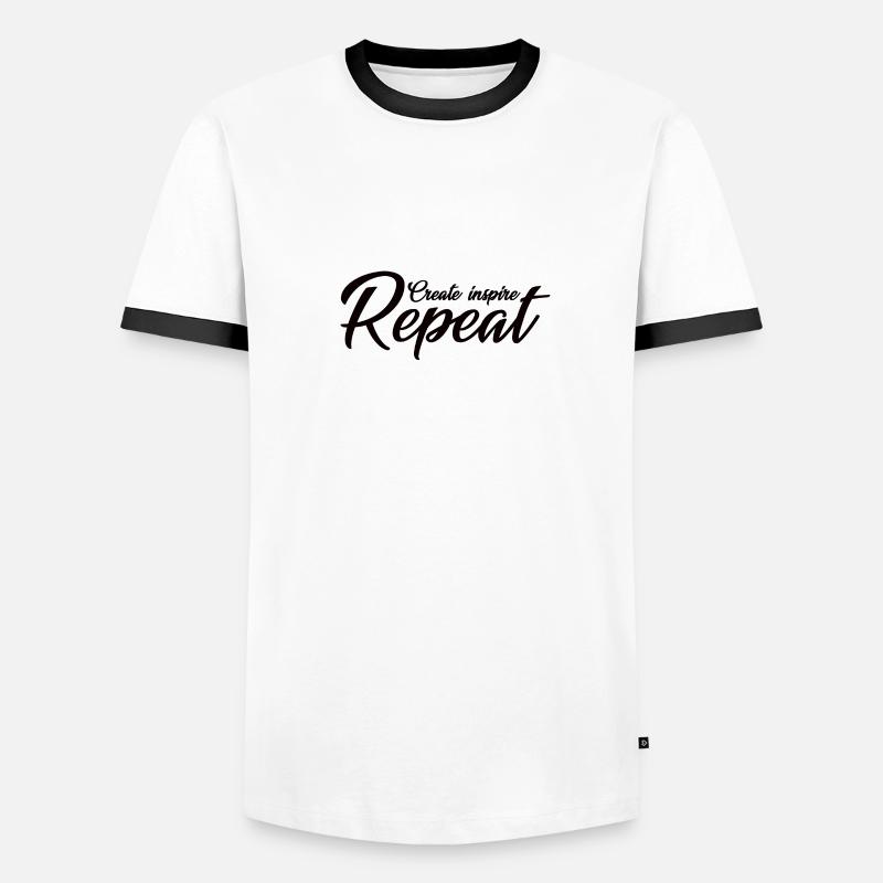 create inspire repeat Men's Ringer Shirt