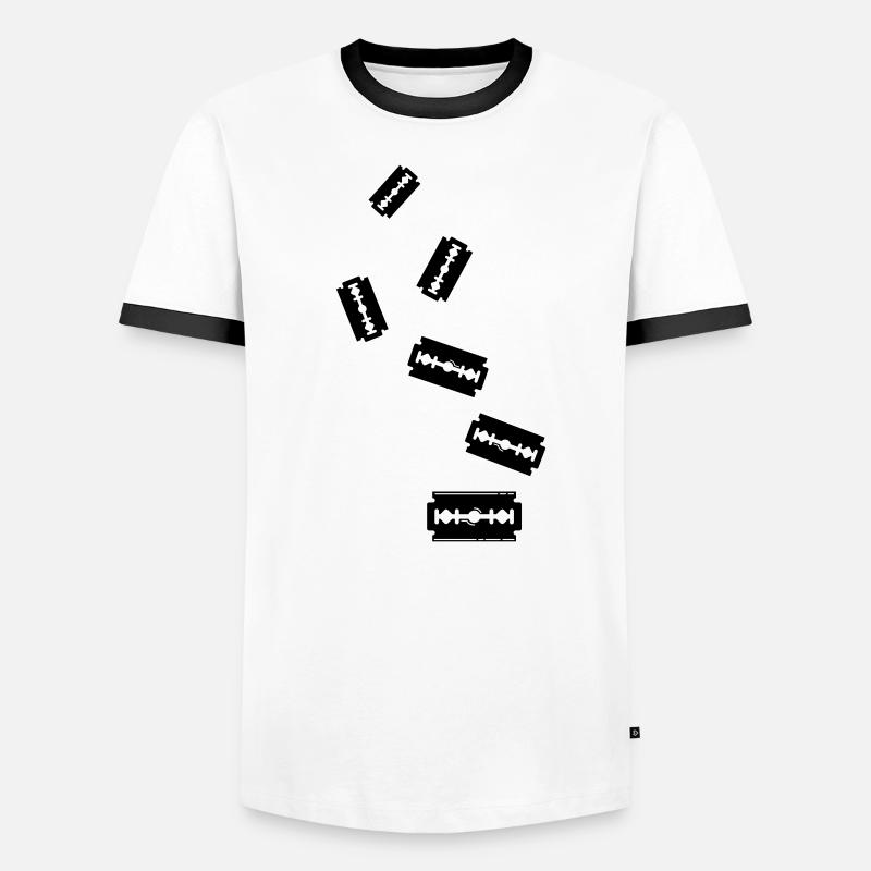 Rasierklinge Icon Symbol Männer Kontrast-T-Shirt