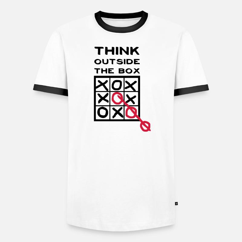Think outside the box, creative thinking, thoughts Men's Ringer Shirt