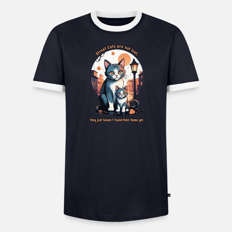 Chats des rues mignons T-shirt contrasté Homme