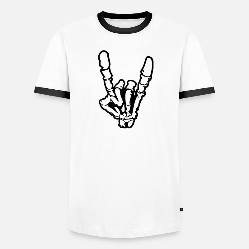 Rock'n'Roll- oder Heavy-Metal-Handzeichen * Männer Kontrast-T-Shirt
