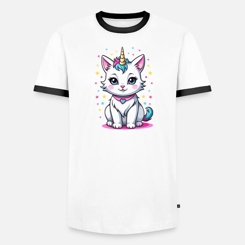 Licorne chat mignon T-shirt contrasté Homme