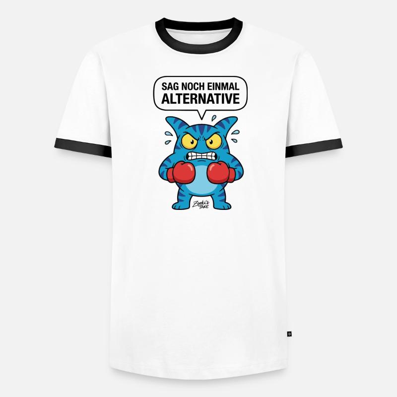 Sag noch einmal Alternative - Zooki Wut Spruch Männer Kontrast-T-Shirt