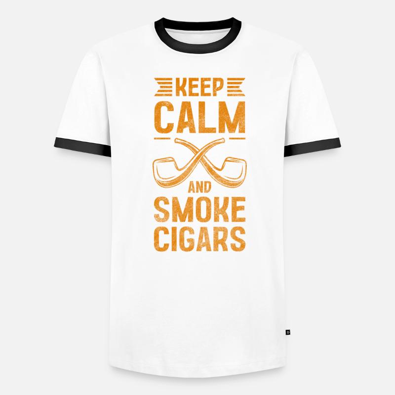 Zigarette Qualmen Hanf Süchtig Männer Kontrast-T-Shirt