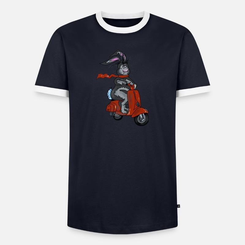 on scooter as a courier Men's Ringer Shirt