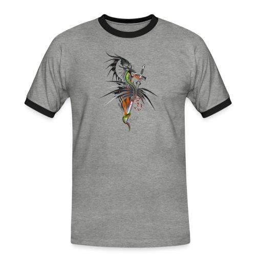 Dragon Sword - Drachenkampf - Männer Kontrast-T-Shirt