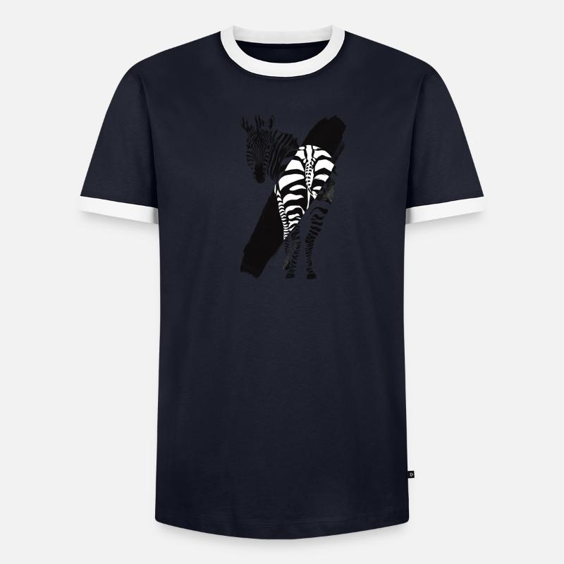 Zebra Männer Kontrast-T-Shirt