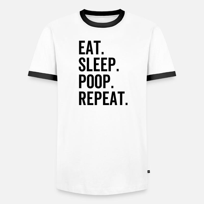 Manger le sommeil Caca Répéter T-shirt contrasté Homme