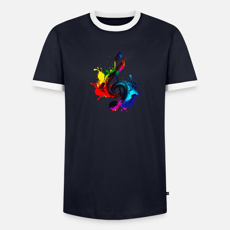 Clé de sol T-shirt contrasté Homme