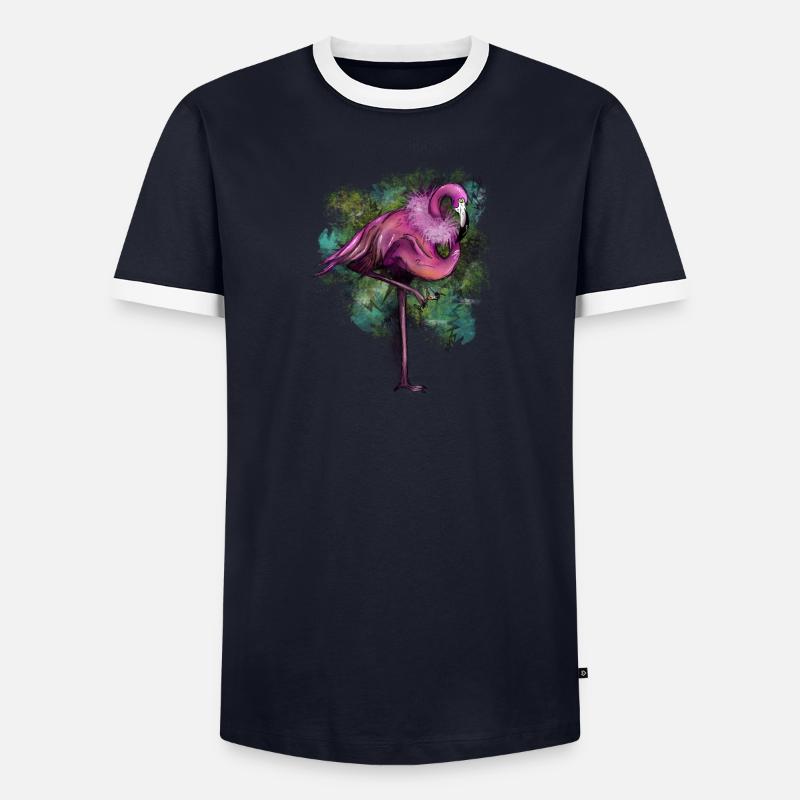 Flamingo-Extravaganz Männer Kontrast-T-Shirt