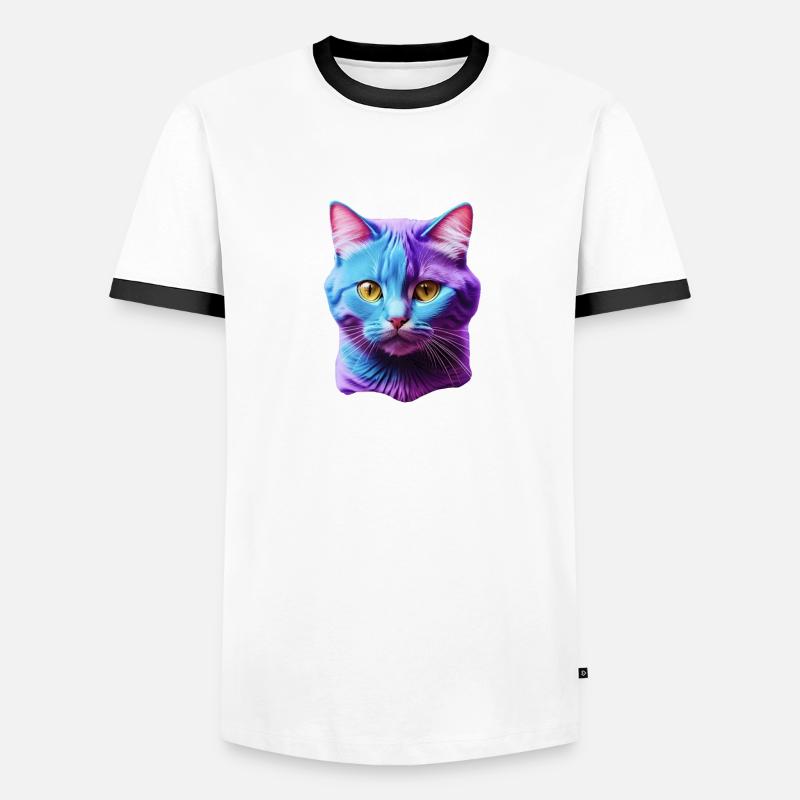 chat T-shirt contrasté Homme
