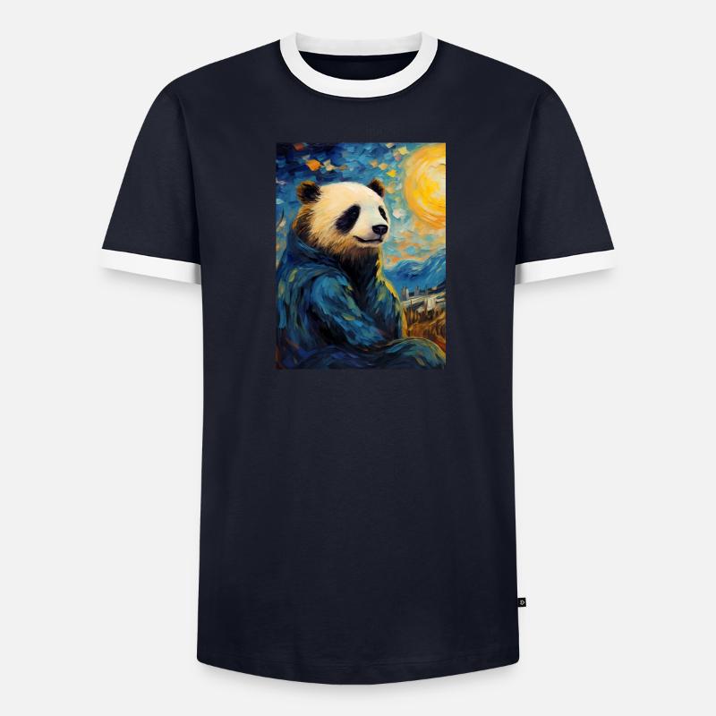Vincent Van Panda Männer Kontrast-T-Shirt