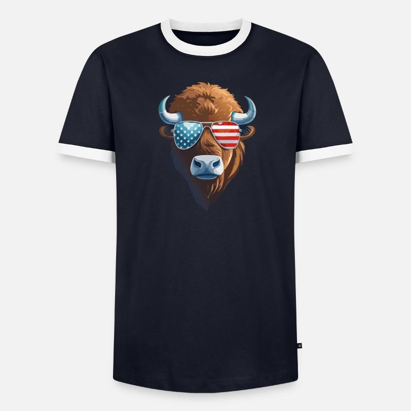 Bison head USAventures T-shirt contrasté Homme