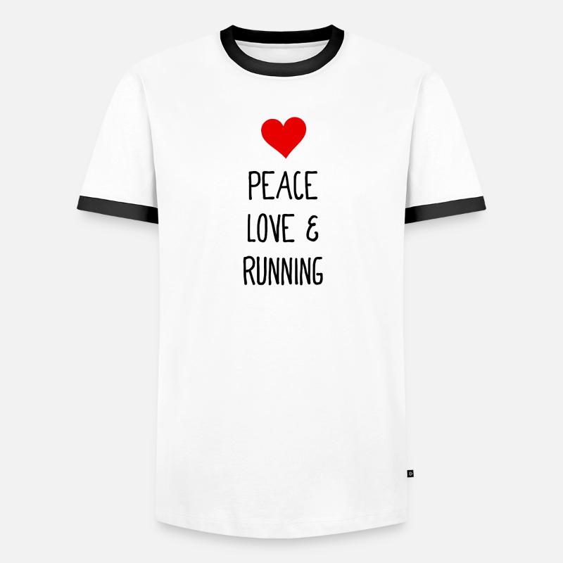 Paix, amour et course à pied - Jogging - Laufen T-shirt contrasté Homme