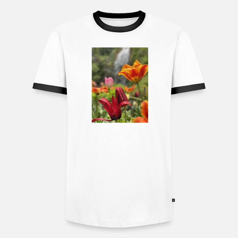 Tulipes colorées T-shirt contrasté Homme