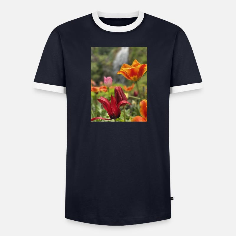 Tulpen bunt Männer Kontrast-T-Shirt