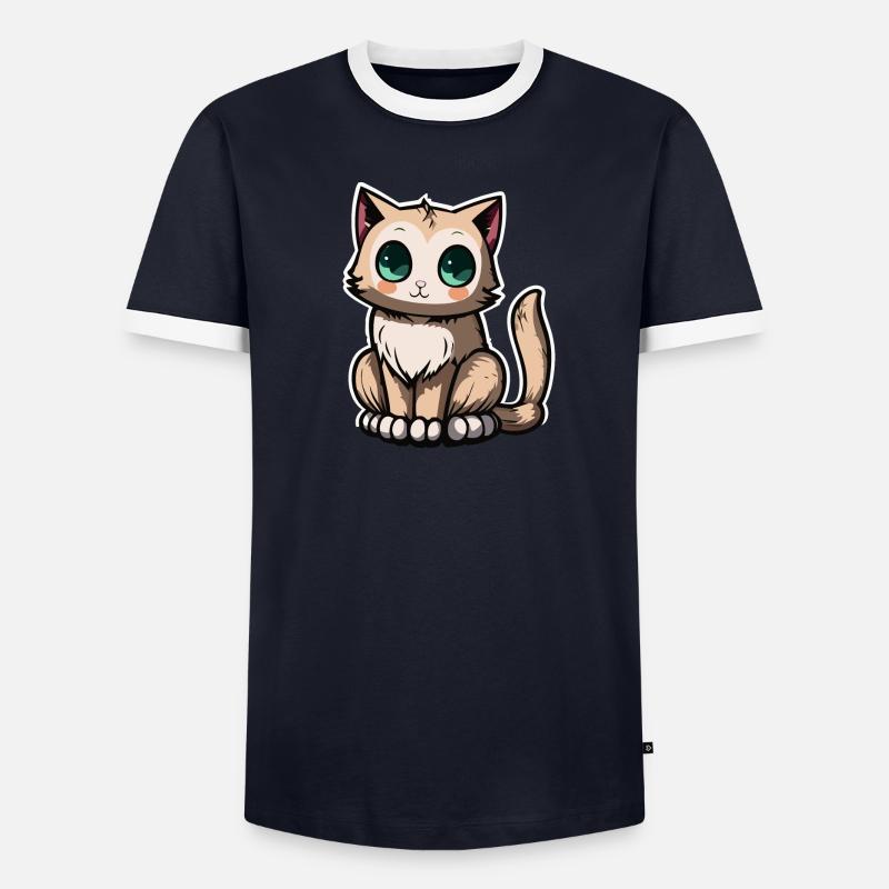 chat mignon T-shirt contrasté Homme
