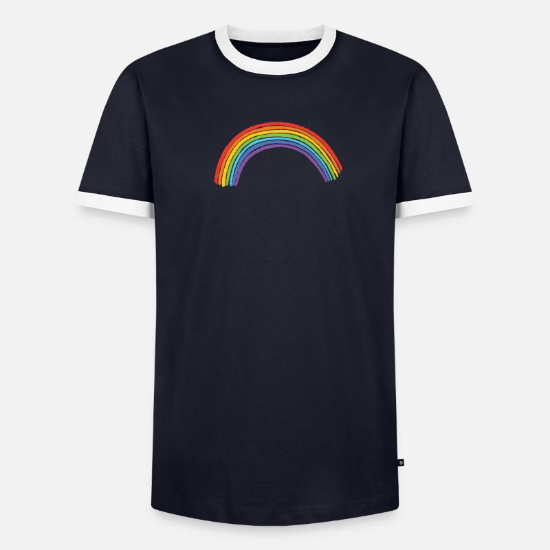 Regenbogen Männer Kontrast-T-Shirt