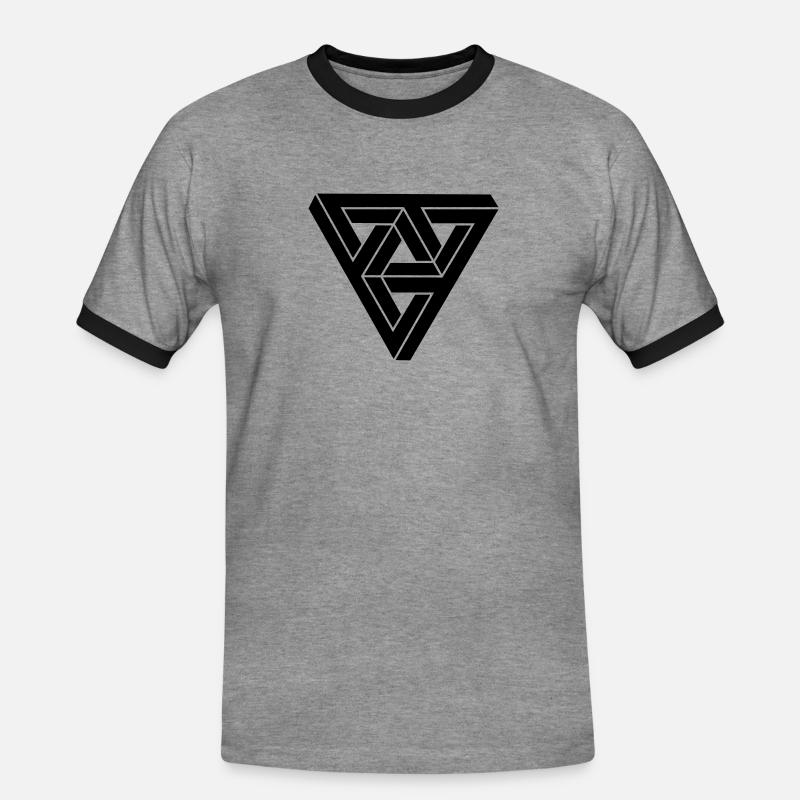 Optical illusion Triangle Minimal Shape - Männer Kontrast-T-Shirt - Grau meliert/Schwarz