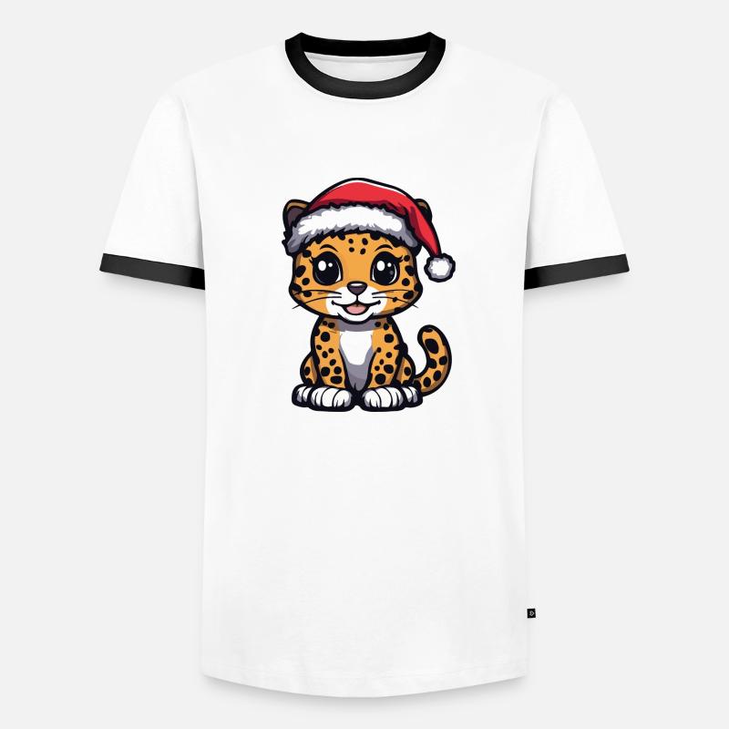 Leopard Christmas Cute Men's Ringer Shirt