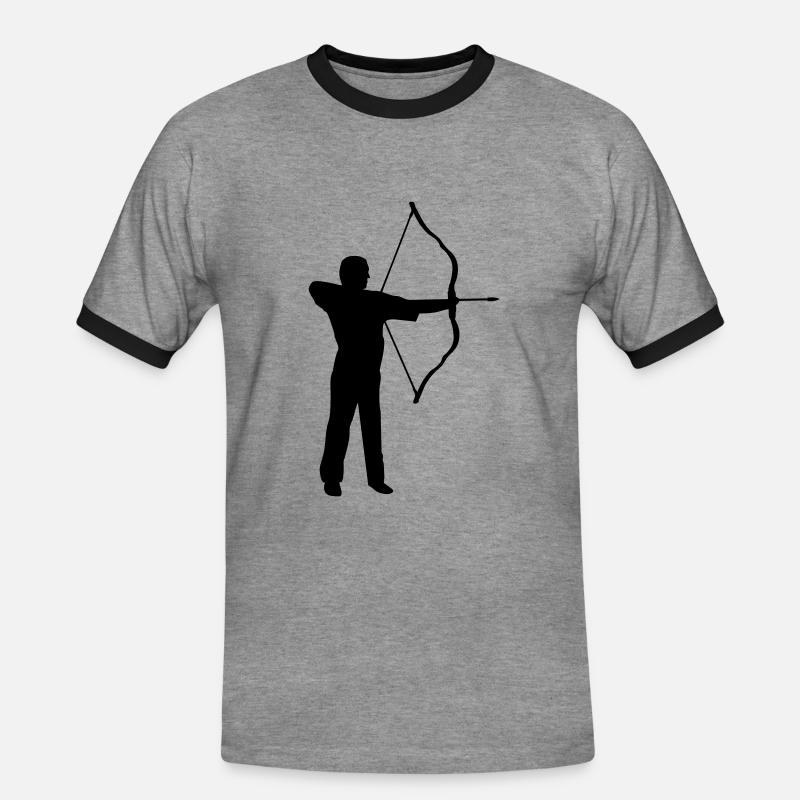 archery, archer - Men's Ringer Shirt - heather grey/black