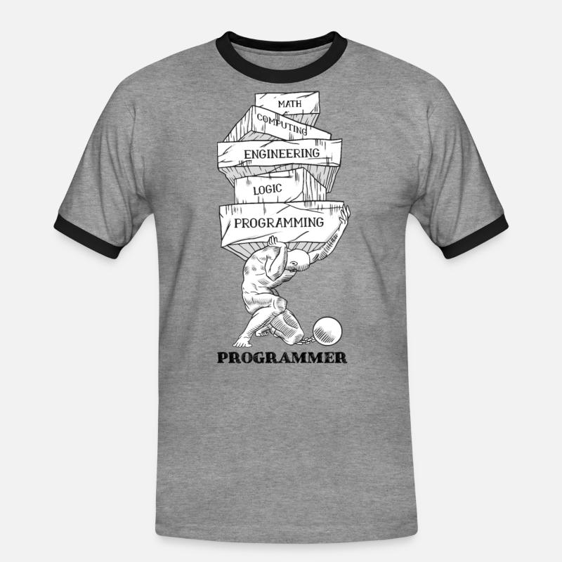 Programmer problems - Men's Ringer Shirt - heather grey/black