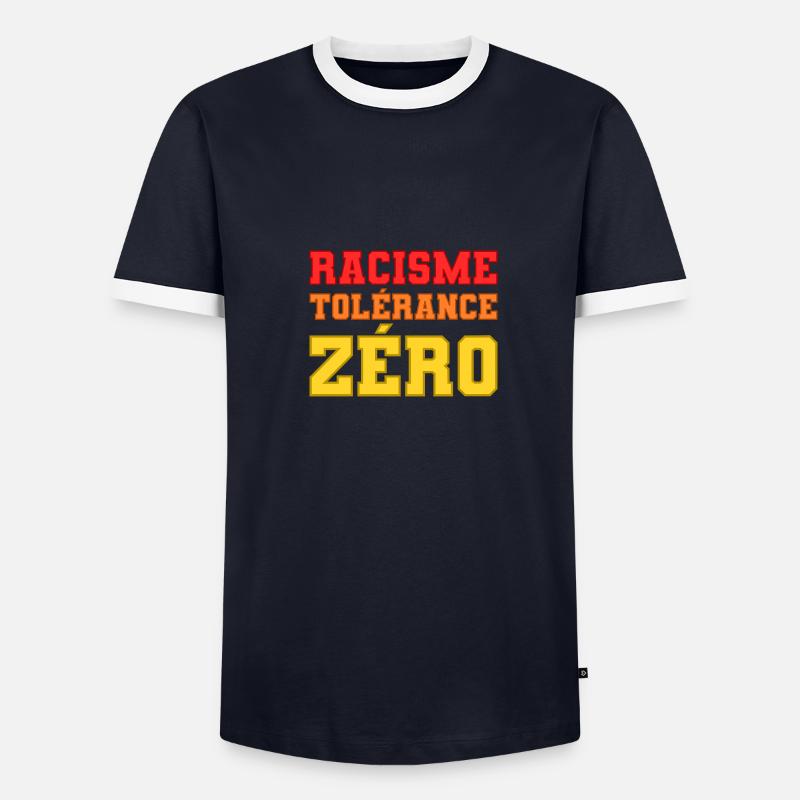 Racisme, tolérance zéro T-shirt contrasté Homme