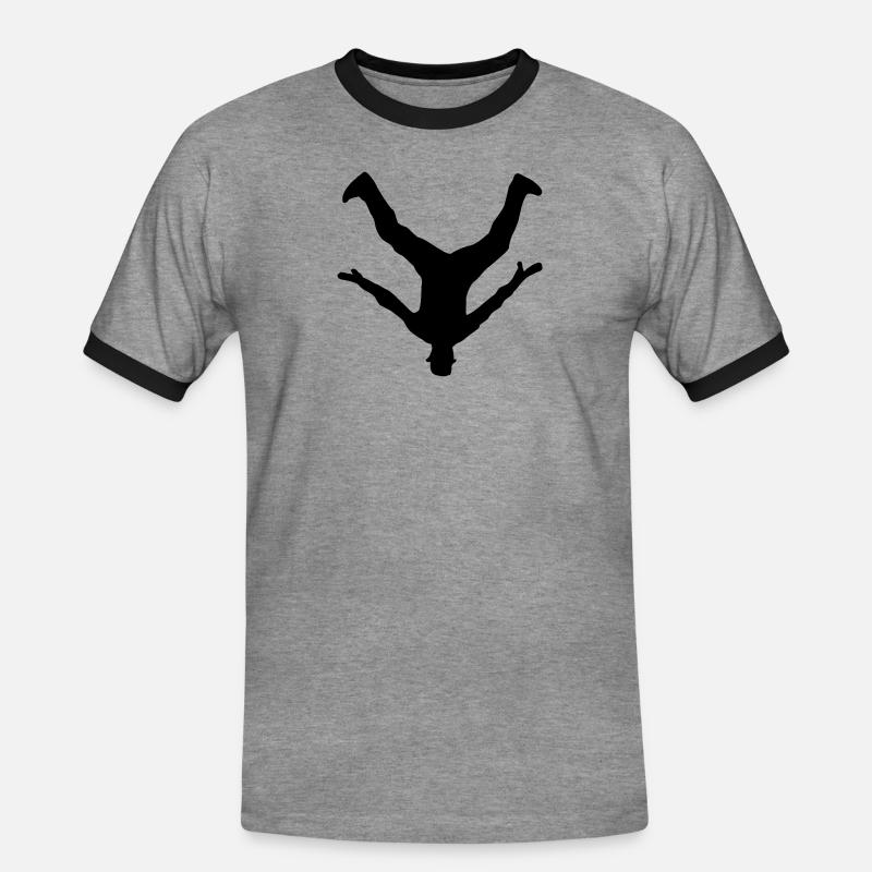 Breakdancer, Breakdance - Männer Kontrast-T-Shirt - Grau meliert/Schwarz