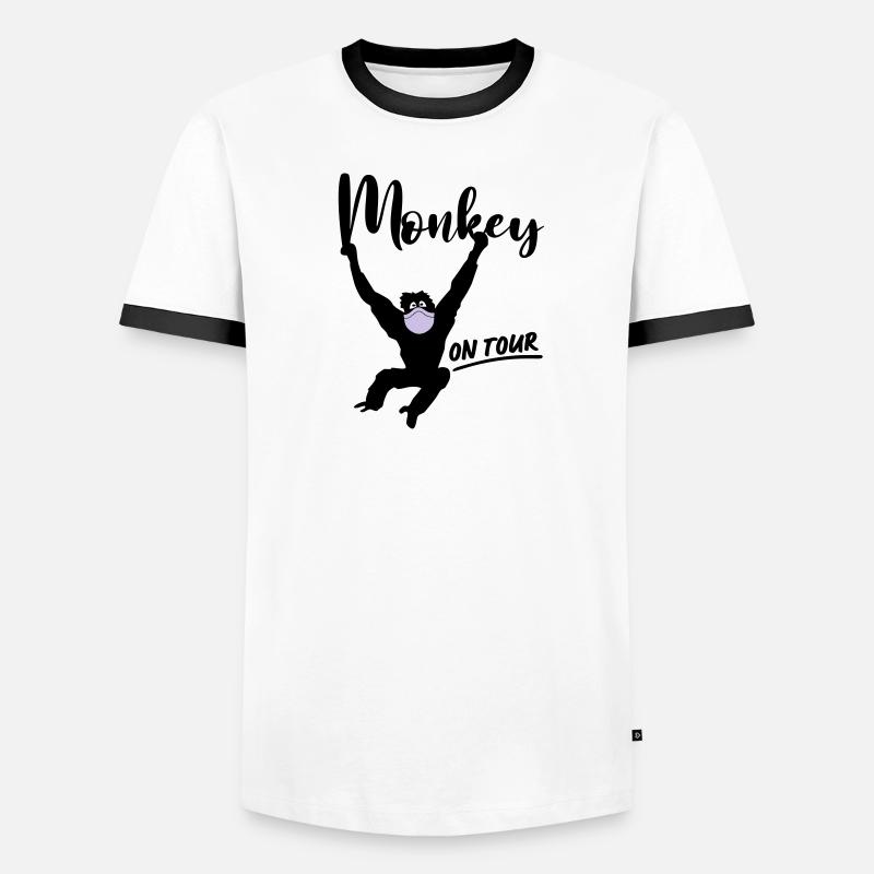 Monkey Monkey Mask Corona On Tour Men's Ringer Shirt