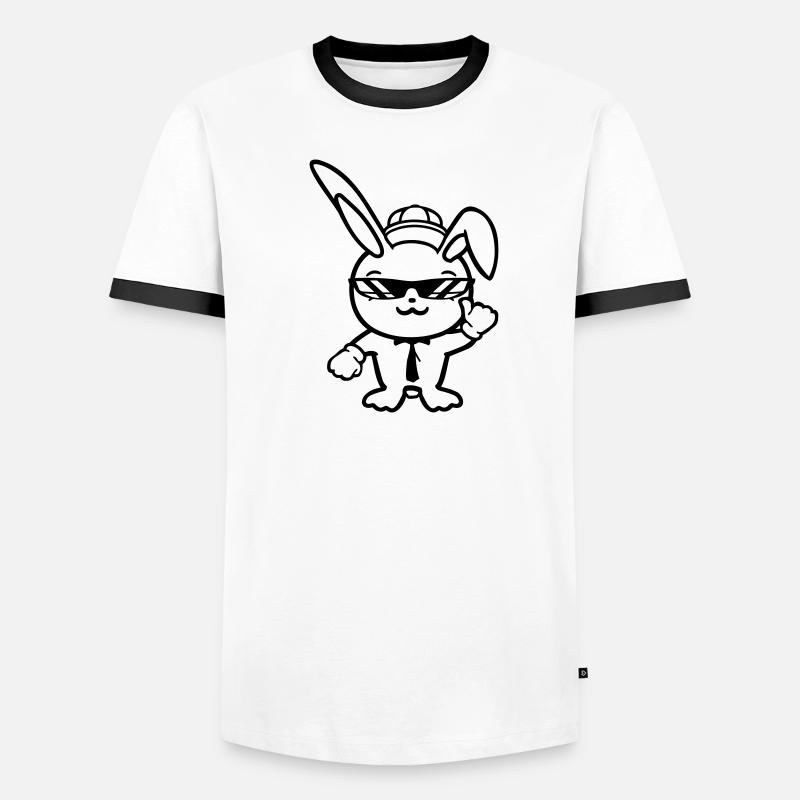 Lunettes de soleil lapin Cappy cravate Cool Hat Comic T-shirt contrasté Homme