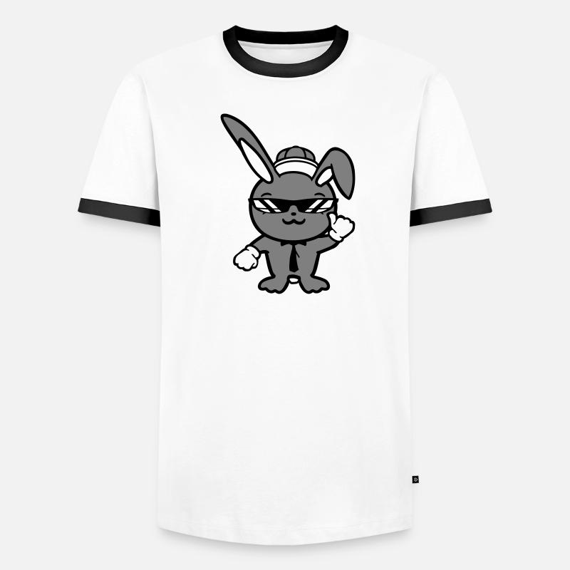 Lunettes de soleil lapin Cappy cravate Cool Hat Comic T-shirt contrasté Homme