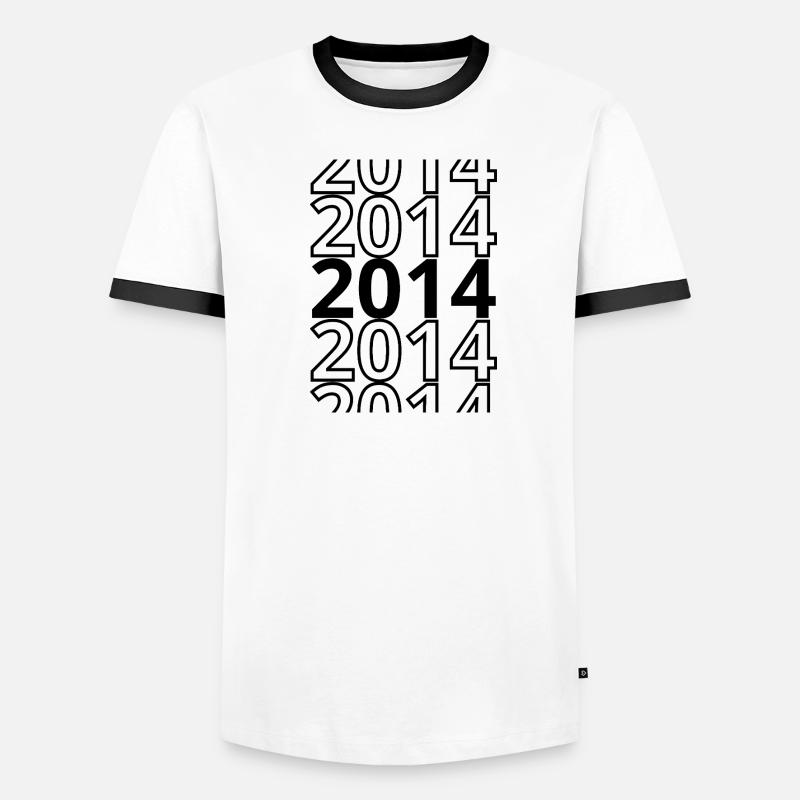 2014 2014 2014 Männer Kontrast-T-Shirt