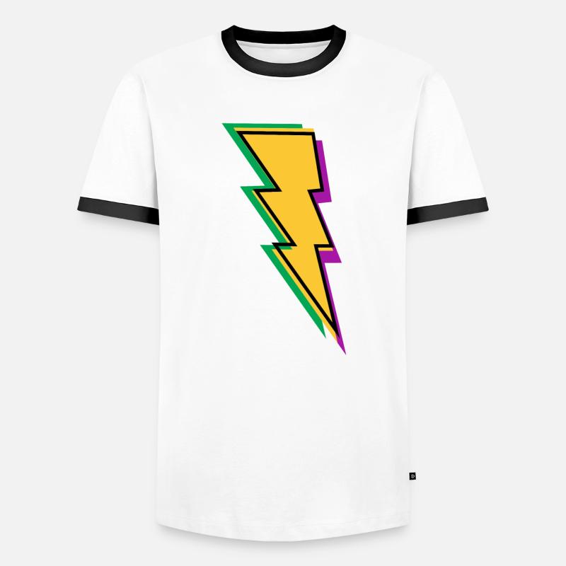 Éclair éclair T-shirt contrasté Homme