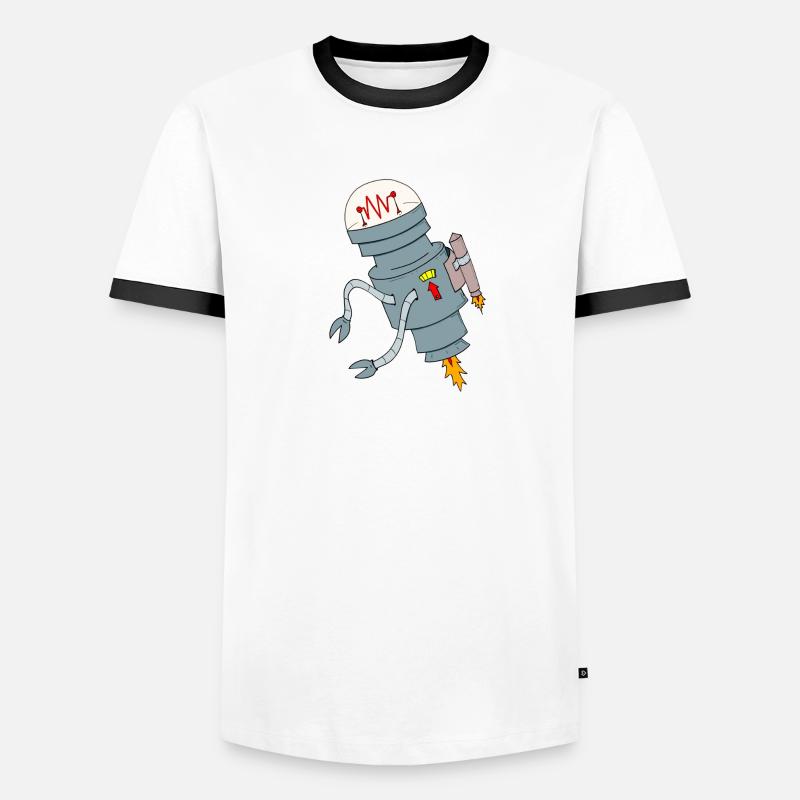 ROCKET ROBOT Männer Kontrast-T-Shirt
