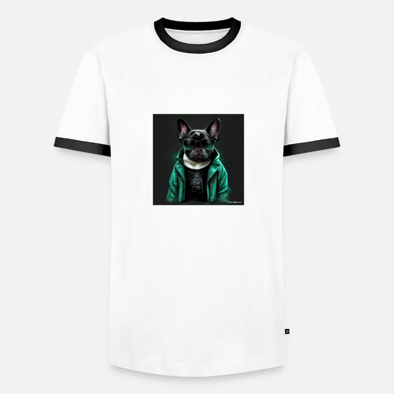 Conception du bouledogue français « Cool Guy ». T-shirt contrasté Homme