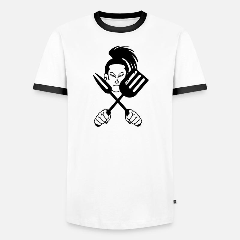 Cuisinier samouraï japonais T-shirt contrasté Homme