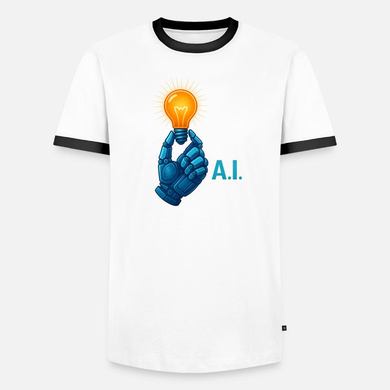 ai Tech Statement mit coolem Vibe funny Männer Kontrast-T-Shirt
