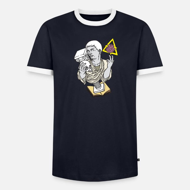 Statue Schädel Siegessäule Männer Kontrast-T-Shirt